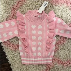 Janie and Jack pink heart sweater size 2T